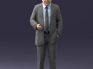000272 Elderly Man in Suit 0617 3D Model