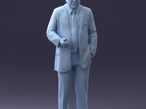 000272 Elderly Man in Suit 0617 3D Model
