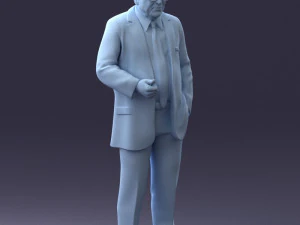000272 Elderly Man in Suit 0617 3D Model
