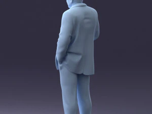 000272 Elderly Man in Suit 0617 3D Model