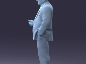 000272 Elderly Man in Suit 0617 3D Model