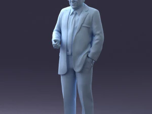 000272 Elderly Man in Suit 0617 3D Model