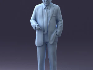 000272 Elderly Man in Suit 0617 3D Model