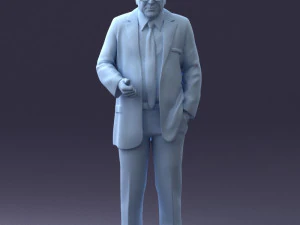 000272 Elderly Man in Suit 0617 3D Model