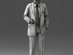 000272 Elderly Man in Suit 0617 3D Model