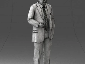 000272 Elderly Man in Suit 0617 3D Model