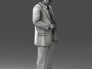 000272 Elderly Man in Suit 0617 3D Model