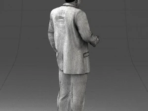 000272 Elderly Man in Suit 0617 3D Model