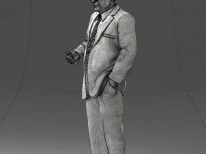 000272 Elderly Man in Suit 0617 3D Model