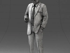 000272 Elderly Man in Suit 0617 3D Model