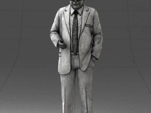 000272 Elderly Man in Suit 0617 3D Model