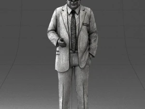 000272 Elderly Man in Suit 0617 3D Model