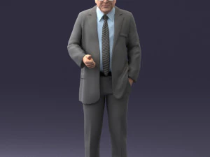 000272 सूट में बुजुर्ग आदमी 0617 3डीपी 3D प्रिंट मॉडल