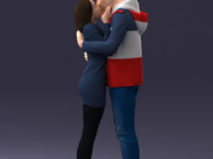000286 Pareja Romántica Besándose 0903 Modelo 3D