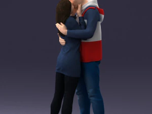 000286 Romantic Couple Kissing 0903 3D Model