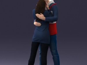 kissing couple 0903 3D Model