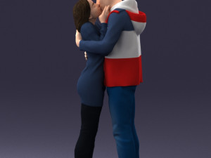 kissing couple 0903 3D Model