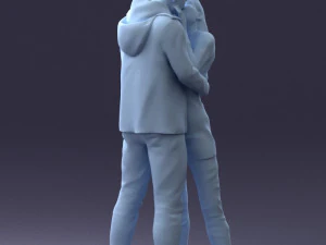 000286 Romantic Couple Kissing 0903 3D Model