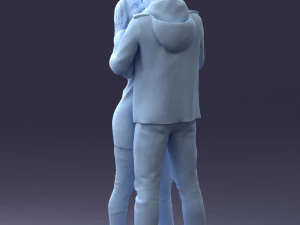 000286 Romantic Couple Kissing 0903 3D Model