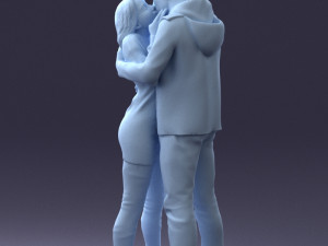 kissing couple 0903 3D Model