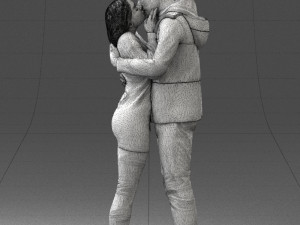 kissing couple 0903 3D Model