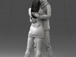 000286 Romantic Couple Kissing 0903 3D Model