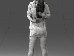 000286 Romantic Couple Kissing 0903 3D Model