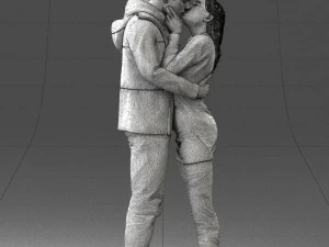 000286 Romantic Couple Kissing 0903 3D Model