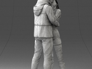 kissing couple 0903 3D Model