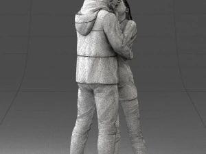 000286 Romantic Couple Kissing 0903 3D Model