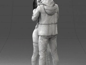 000286 Romantic Couple Kissing 0903 3D Model