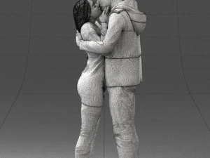 000286 Romantic Couple Kissing 0903 3D Model