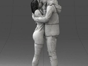 000286 Romantic Couple Kissing 0903 3D Model