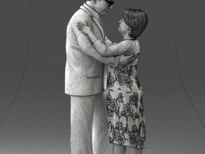 000279 Realistic Elderly Couple Embracing 0709 3D 模型