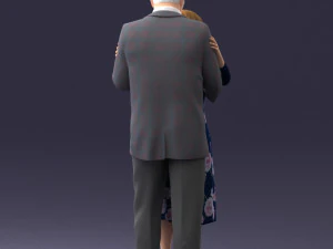 000279 Realistic Elderly Couple Embracing 0709 3dp 3D Print Model