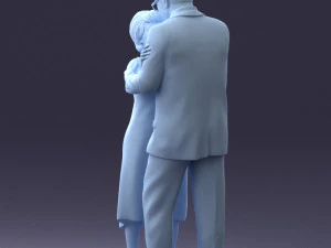 000279 Realistic Elderly Couple Embracing 0709 3dp 3D Print Model