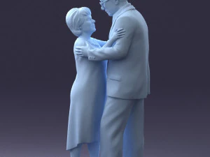 000279 Realistic Elderly Couple Embracing 0709 3dp 3D Print Model