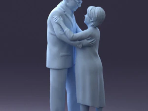 000279 Realistic Elderly Couple Embracing 0709 3dp 3D Print Model