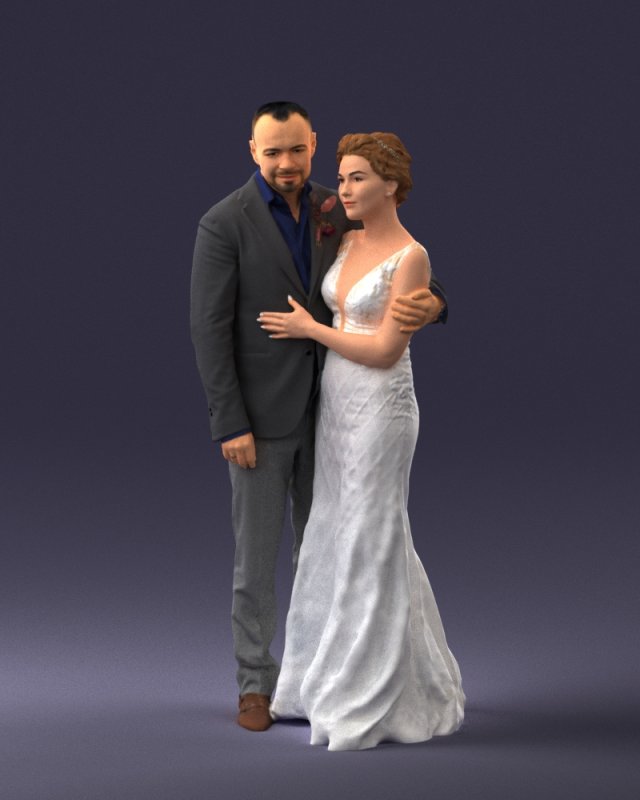 000200 Wedding Couple 1026 3d 3Dプリントモデル .c4d .max .obj .3ds .fbx .stl .blend 