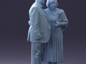 000186 Elderly Couple Standing with Flowers 1001 3dp 3D Print Model