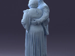 000186 Elderly Couple Standing with Flowers 1001 3dp 3D Print Model