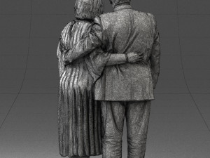 000186 Elderly Couple Standing with Flowers 1001 3dp 3D 프린트 모델