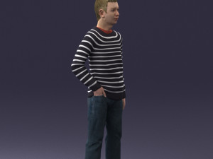 teenager in t-shirt 0204-4 3D Model
