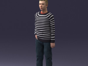 teenager in t-shirt 0204-4 3D Model