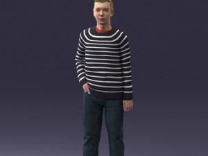 teenager in t-shirt 0204-4 3D Model