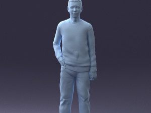 teenager in t-shirt 0204-4 3D Model