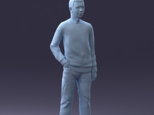 teenager in t-shirt 0204-4 3D Model