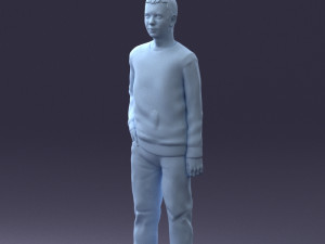 teenager in t-shirt 0204-4 3D Model