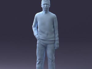 teenager in t-shirt 0204-4 3D Model