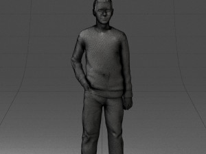 teenager in t-shirt 0204-4 3D Model